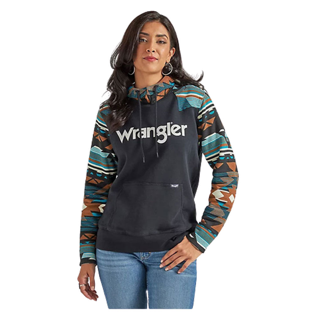 112339556 Wrangler Women s Retro Punchy Hoodie Black The Wire