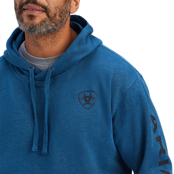 10041803 Ariat Men's Ariat Logo Hoodie - Poseidon Heather