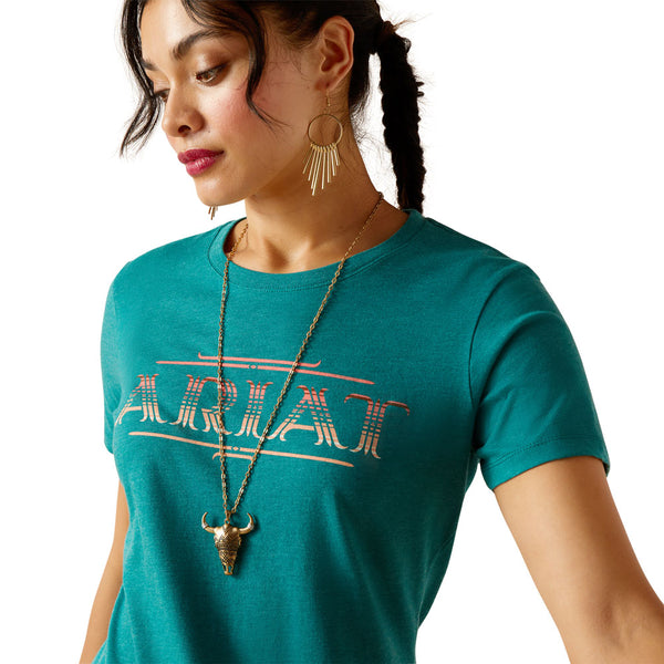 10044722 Ariat Women's Ariat Serape Style T-Shirt - Dark Teal Heather