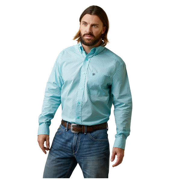 10044863 Ariat Men's Osburn Classic Long Sleeve Buttondown Western Shirt - Turquoise