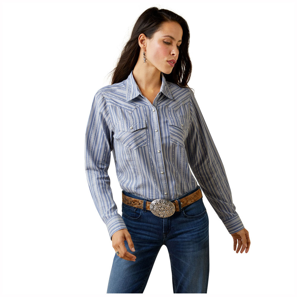 Wrangler Women's Bucking Bronco Old West Snap Western Shirt