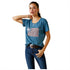 10045448 Ariat Women's Amarillo Short Sleeve Tee - Light Blue Heather