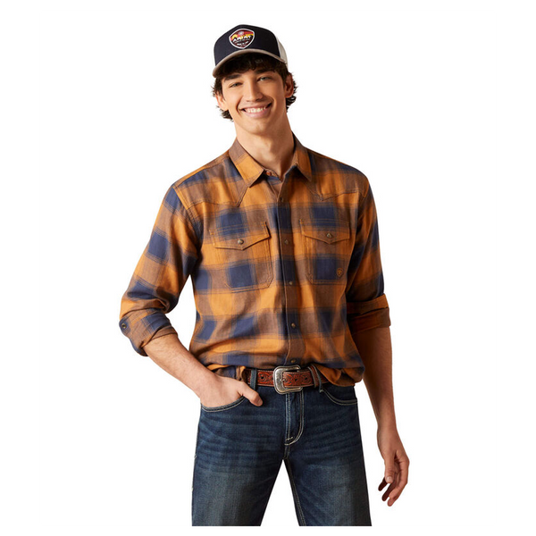 10046290 Ariat Men's Hamilton Retro Fit Long Sleeve Snap Shirt - Comb Honey