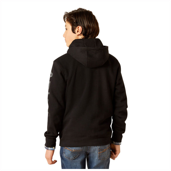 10046473 Ariat Boys Ariat Logo Hoodie - Black