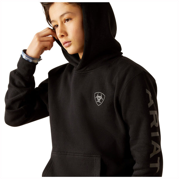 10046473 Ariat Boys Ariat Logo Hoodie - Black