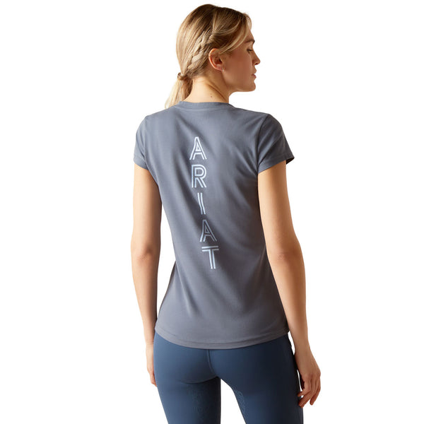 10048547 Ariat Women's Marquee Short Sleeve V-Neck T-Shirt - China Blue