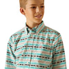 10051398 Ariat Boys' Jefferson Classic Fit Long Sleeve Button Down Shirt - Ice Green