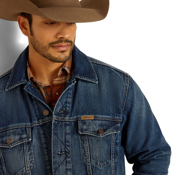 10051865 Ariat Men's Blanket Lined Trucker Denim Jacket - Victor