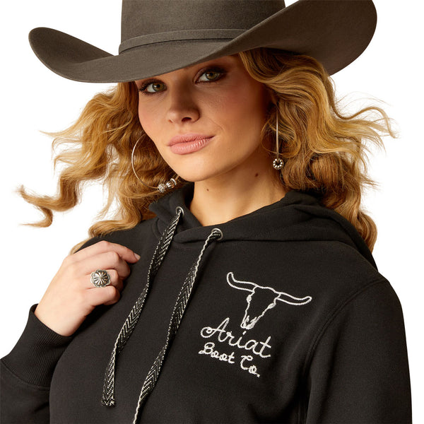 10051999 Ariat Women's Steer Stitch Hoodie - Black