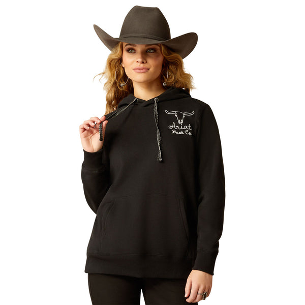 10051999 Ariat Women's Steer Stitch Hoodie - Black