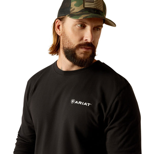 10052035 Ariat Men's Ariat Lotf Camo Shield Long Sleeve T-Shirt - Black