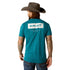 10052036 Ariat Men's Ariat Stacks Short Sleeve T-Shirt - Cyan Black Heather