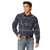 10052324 Ariat Men's Haze Retro Fit Long Sleeve Shirt - Mood Indigo