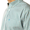 10052349 Ariat Men's Wrinkle Free Gage Classic Fit Long Sleeve Shirt - White Print