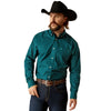 10052374 Ariat Men's Wrinkle Free Gunnar Classic Fit Long Sleeve Shirt - Deep Teal