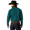 10052374 Ariat Men's Wrinkle Free Gunnar Classic Fit Long Sleeve Shirt - Deep Teal