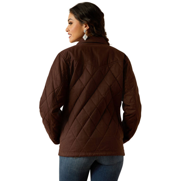 10052401 Ariat Women's Grizzly Quilted Barn Jacket - Mole