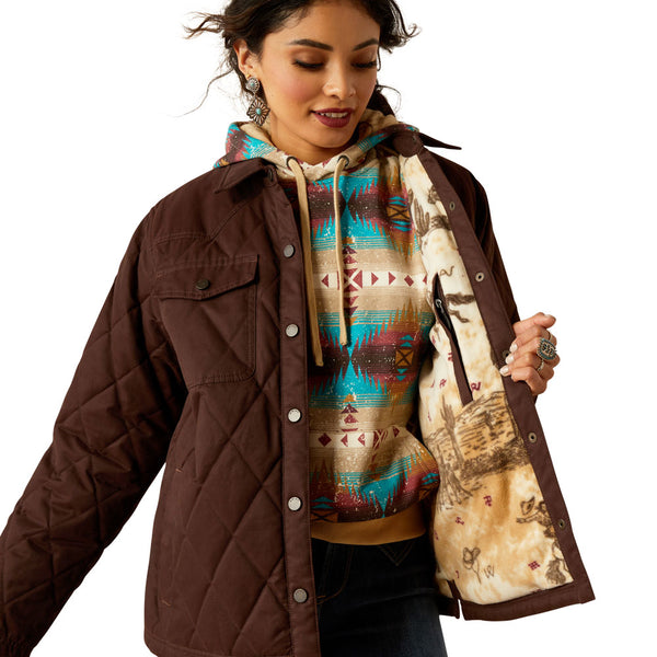 10052401 Ariat Women's Grizzly Quilted Barn Jacket - Mole