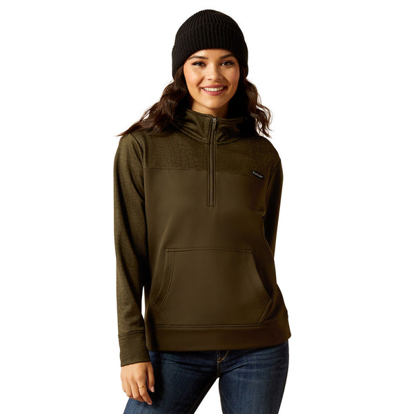 10052419 Ariat Women's Tek Fleece 1/4 Zip Sweatshirt - Croc/Relic