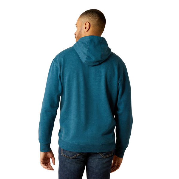 10052459 Ariat Men's Bison Plains Hoodie - Hydra Heather