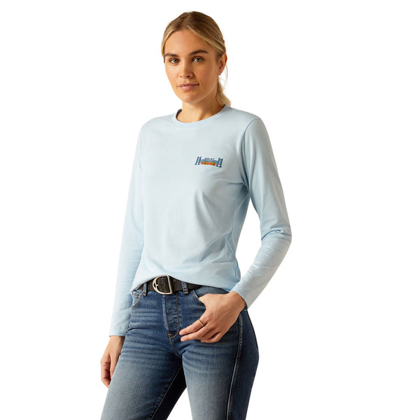 10052528 Ariat Women's Course Seal Long Sleeve T-Shirt - Cerulean Heather