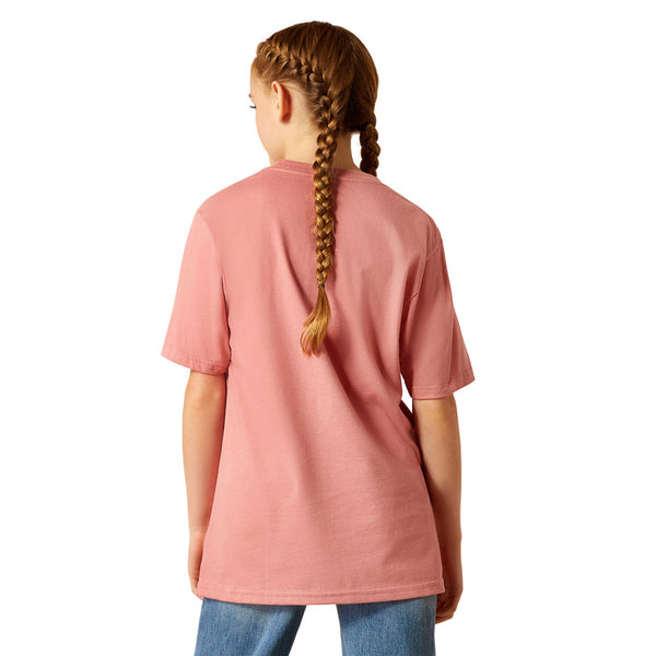 10052539 Ariat Girls' Ariat Mini Cow Squad T-Shirt - Dusty Rose