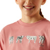 10052539 Ariat Girls' Ariat Mini Cow Squad T-Shirt - Dusty Rose