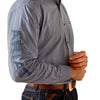 10052626 Ariat Men's Team Keenan Classic Fit Long Sleeve Buttondown Shirt - Blue/Navy