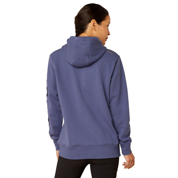 10052723 Ariat Womens Rebar Graphic Hooded Sweatshirt -Blue Indigo/Night Sky