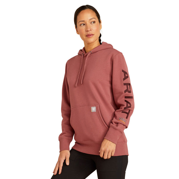 10052724 Ariat Women's Rebar Graphic Hoodie - Roan Rouge/Catawba Grape