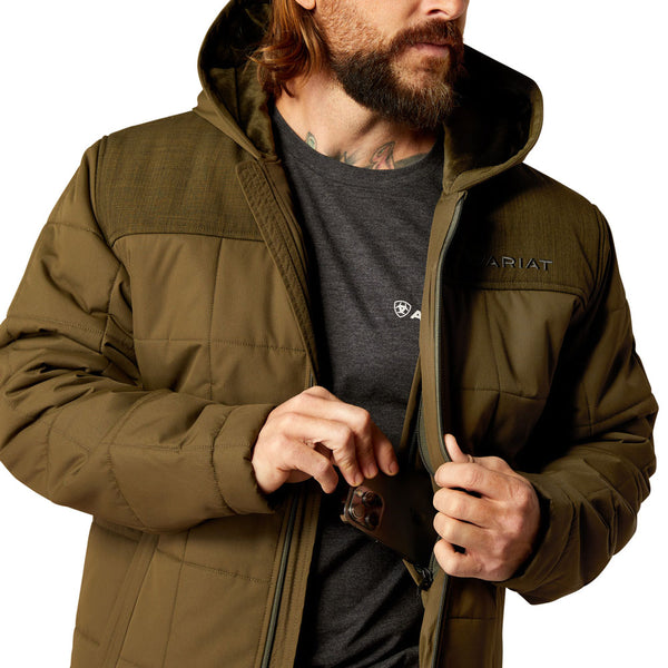 10052775 Ariat Men's Crius Hooded Insulated Jacket - Relic/Relic Heather