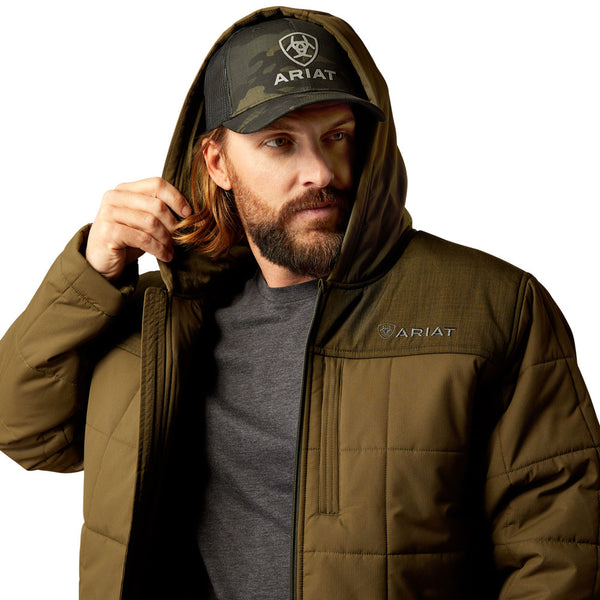 10052775 Ariat Men's Crius Hooded Insulated Jacket - Relic/Relic Heather