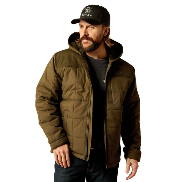 10052775 Ariat Men's Crius Hooded Insulated Jacket - Relic/Relic Heather