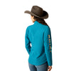 10052783 Ariat Women's New Team Softshell Jacket - Ocean Depths/Retro Ranch Print