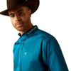 10052825 Ariat Men's Team Logo Twill Classic Fit Buttondown Shirt - Dark Teal/White