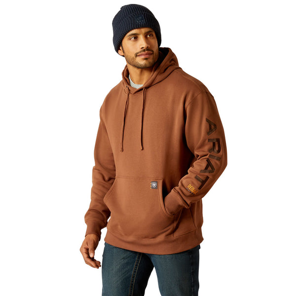 10052863 Ariat Men Rebar Graphic Hoodie - Aztec/Coffee Bean