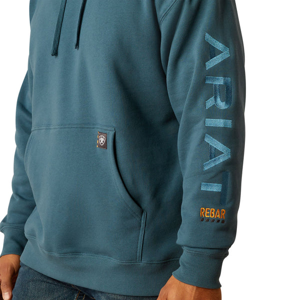 10052866 Ariat Men Rebar Graphic Hoodie - Stargazer/Larkspur