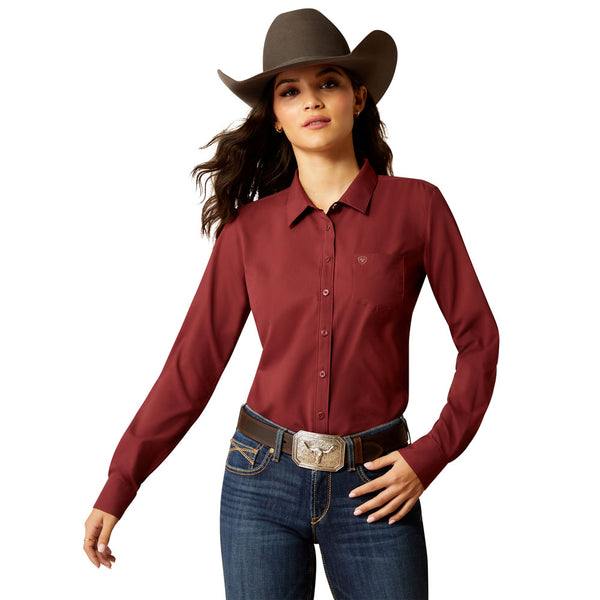 10052977 Ariat Women's Kirby Pro Long Sleeve Shirt - Tawny Port