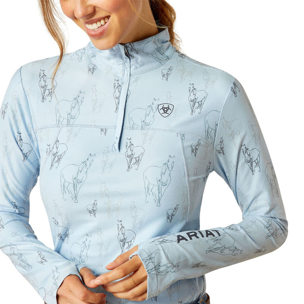 10052993 Ariat Women's Lowell 3.0 1/4 Zip Baselayer - Sketch Horse