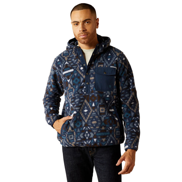 10052996 Ariat Men's Polar Bear Fleece Hoodie - Navy Southwest