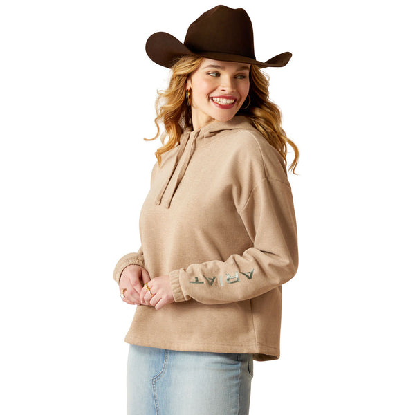 10053882 Ariat Women's Essential Logo Hoodie - Dark Oatmeal