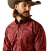 10053898 Ariat Men's Jaydon Classic Fit Long Sleeve Button Down Shirt - Red Paisley