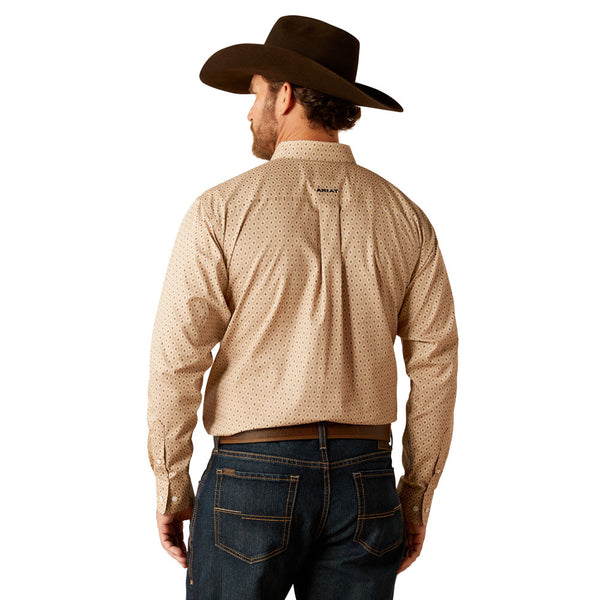 10053909 Ariat Men's Wrinkle Free Frazier Classic Fit Long Sleeve Button Down Shirt - Tan