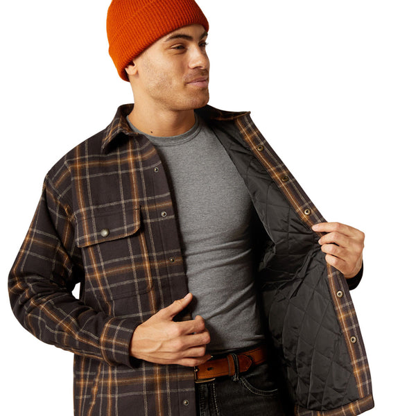 10053934 Ariat Men's Hawthorn Retro Shirt Jacket - Black Plaid