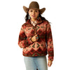 10053942 Ariat Women's Berber Snap Front Sweatshirt - Plainsview Print