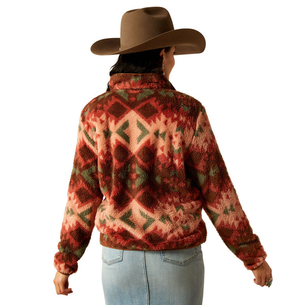 10053942 Ariat Women's Berber Snap Front Sweatshirt - Plainsview Print