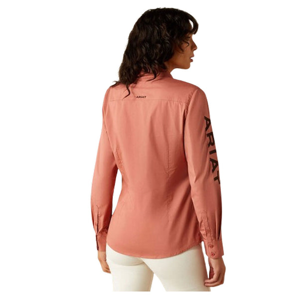 10053950 Ariat Women's Team Kirby Long Sleeve Stretch Shirt - Light Mahogany