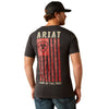 10053985 Ariat Men's Ariat Barbed Flag Short Sleeve T-Shirt - Charcoal Heather