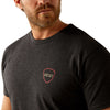 10053985 Ariat Men's Ariat Barbed Flag Short Sleeve T-Shirt - Charcoal Heather