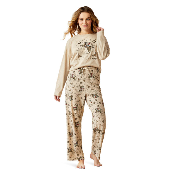 10054011 Ariat Women's Dreams Pajama Set - Cowgirl Print